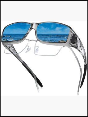 Polarized Fit Over Sunglasses, Wrap-Around Driving Glasses, UV400 Protection
